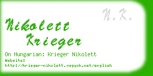 nikolett krieger business card